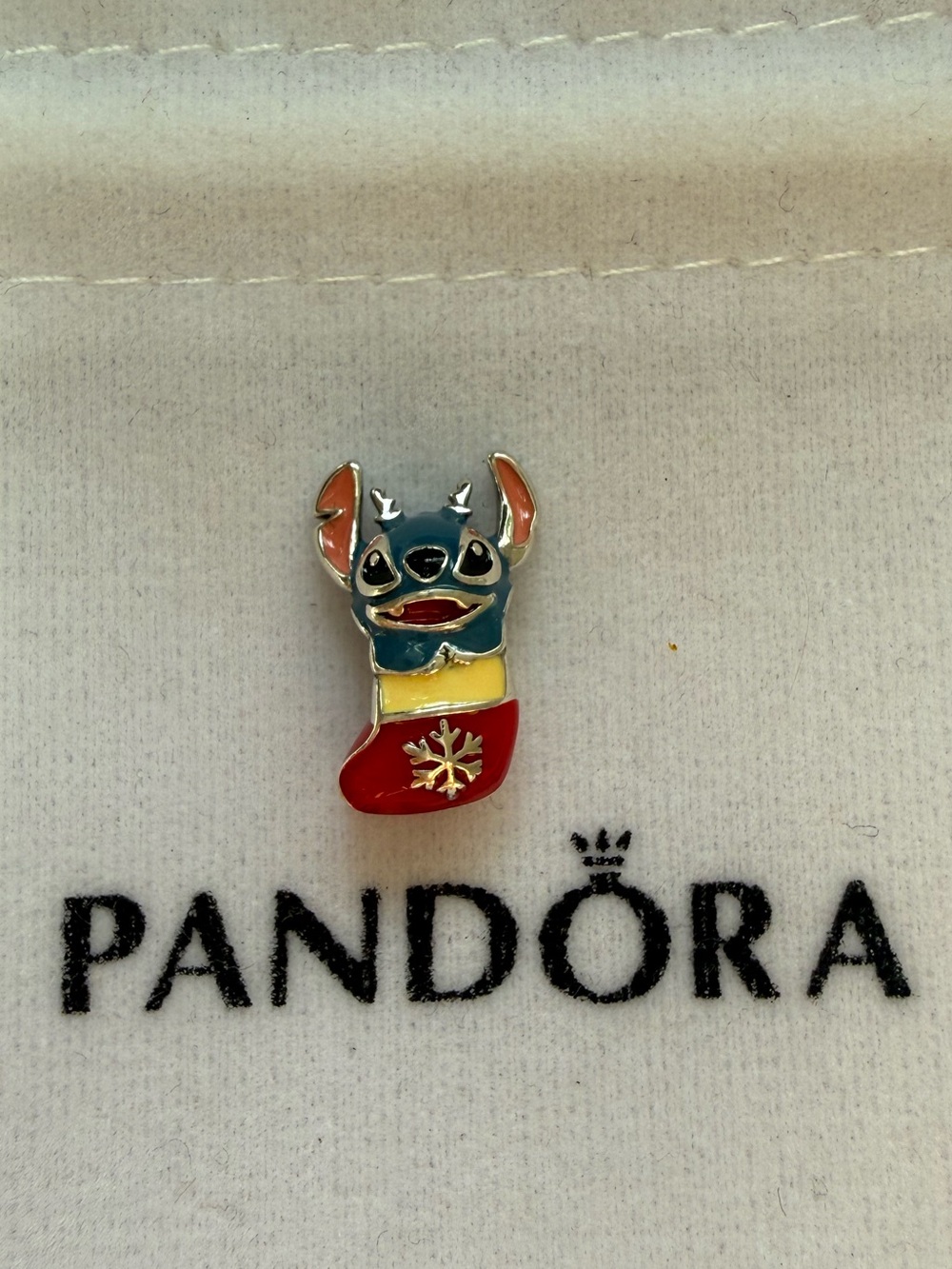 Pandora Disney Stitch Christmas Stocking charm NEW WITHOUT BAG!